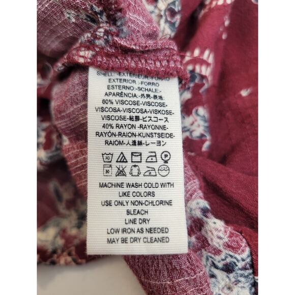 Free People Smooth Talker Red Floral Boho Chic Mini Dress Women's Size Medium - Picture 9 of 11